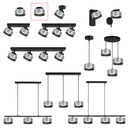 Brilagi - LED RGB+CCT zatemnjiva vgradna stropna svetilka AURA LUX 1xGX53/14W/230V 2700–6500K Wi-Fi Tuya črna/dimna