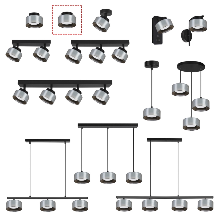 Brilagi - LED RGB+CCT zatemnjiva vgradna stropna svetilka AURA LUX 1xGX53/14W/230V 2700–6500K Wi-Fi Tuya črna/dimna