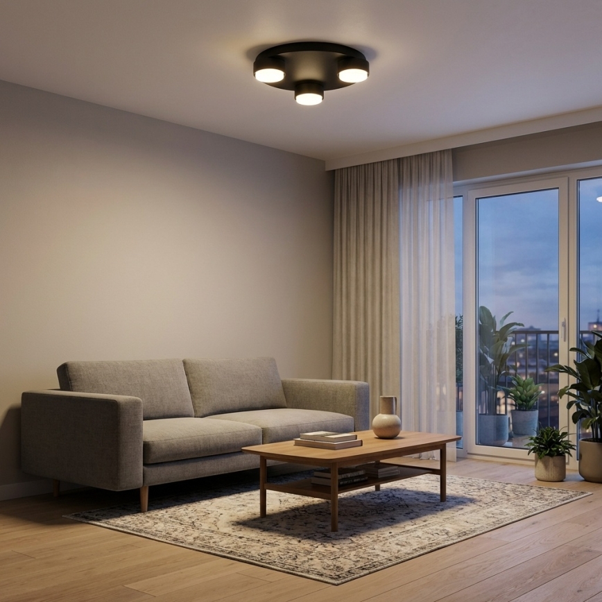 Brilagi - LED RGB+CCT zatemnljivo stropno svetilo MONO 3xGX53/14W/230V 2700–6500K Wi‑Fi Tuya, premer 30 cm, v črni barvi