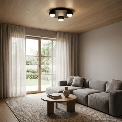 Brilagi - LED RGB+CCT zatemnljivo stropno svetilo MONO 3xGX53/14W/230V 2700–6500K Wi‑Fi Tuya, premer 30 cm, v črni barvi
