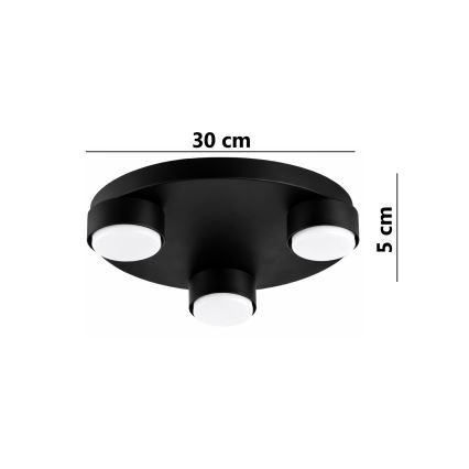 Brilagi - LED RGB+CCT zatemnljivo stropno svetilo MONO 3xGX53/14W/230V 2700–6500K Wi‑Fi Tuya, premer 30 cm, v črni barvi