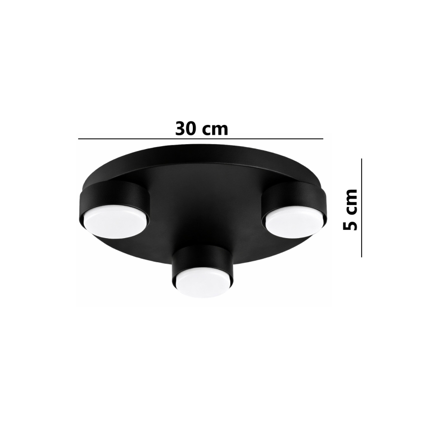 Brilagi - LED RGB+CCT zatemnljivo stropno svetilo MONO 3xGX53/14W/230V 2700–6500K Wi‑Fi Tuya, premer 30 cm, v črni barvi