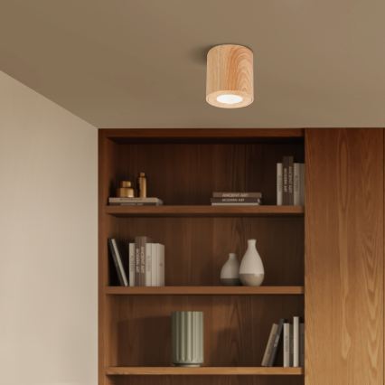 Brilagi - LED RGBW zatemnljivo kopalniško svetilo MIA 1xGU10/4,8W/230V 3000K 84x80 mm dekor hrasta IP44 + daljinski upravljalnik