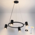 Brilagi - LED RGBW lestenec na kablu SELE z zatemnitvijo 4xGU10/6,5W/230V 2700-6500K črna