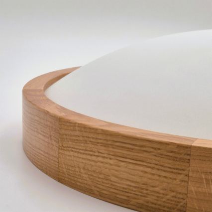 Brilagi - LED RGBW stropna svetilka CARVALHO SLIM z možnostjo zatemnitve 1xE27/15W/230V 2700-6500K Wi-Fi hrast premer 27 cm