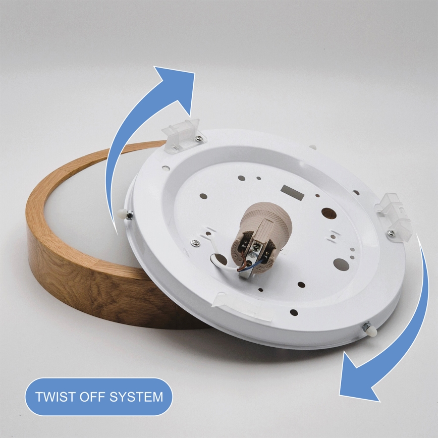 Brilagi - LED RGBW stropna svetilka CARVALHO SLIM z možnostjo zatemnitve 1xE27/15W/230V 2700-6500K Wi-Fi hrast premer 27 cm