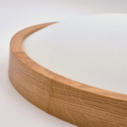 Brilagi - LED RGBW zatemnljivo stropno svetilo CARVALHO SLIM 3xE27/15W/230V 2700-6500K Wi-Fi hrast, premer 47 cm