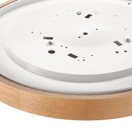 Brilagi - LED RGBW zatemnljivo stropno svetilo CARVALHO SLIM 3xE27/15W/230V 2700-6500K Wi-Fi hrast, premer 47 cm