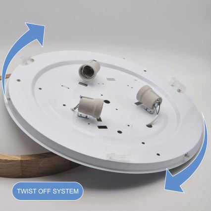 Brilagi - LED RGBW zatemnljivo stropno svetilo CARVALHO SLIM 3xE27/15W/230V 2700-6500K Wi-Fi hrast, premer 47 cm