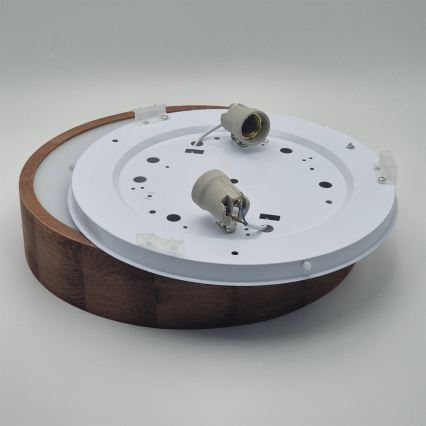 Brilagi - LED RGBW zatemnjiva stropna svetilka CARVALHO 2xE27/15W/230V 2700-6500K Wi-Fi hrast premer 37,5 cm