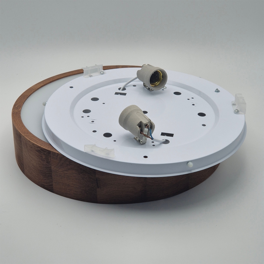 Brilagi - LED RGBW zatemnjiva stropna svetilka CARVALHO 2xE27/15W/230V 2700-6500K Wi-Fi hrast premer 37,5 cm