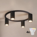 Brilagi - LED RGBW stropna svetilka SELE 4xGU10/6,5W/230V 2700-6500K s možnostjo zatemnitve, črna