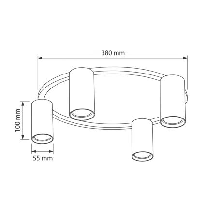 Brilagi - LED RGBW zatemnjiva stropna svetilka SELE 4xGU10/6,5W/230V 2700-6500K bežna