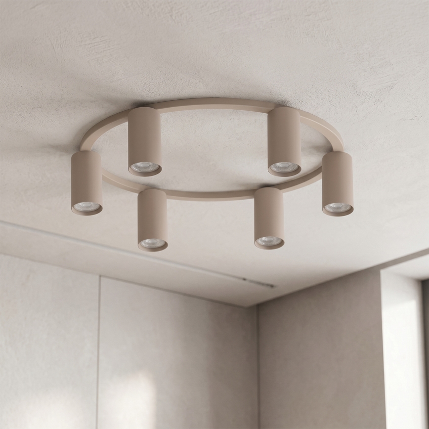 Brilagi - LED RGBW zatemnljivo stropno svetilo SELE 6xGU10/6,5W/230V 2700-6500K bež + daljinski upravljalnik