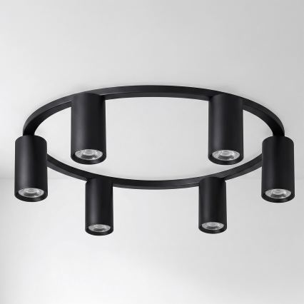 Brilagi - LED RGBW zatemnljivo stropno svetilo SELE 6xGU10/6,5W/230V 2700-6500K črna + daljinski upravljalnik