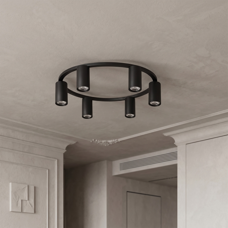 Brilagi - LED RGBW zatemnljivo stropno svetilo SELE 6xGU10/6,5W/230V 2700-6500K črna + daljinski upravljalnik