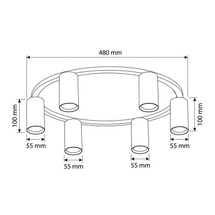 Brilagi - LED RGBW zatemnljivo stropno svetilo SELE 6xGU10/6,5W/230V 2700-6500K črna + daljinski upravljalnik