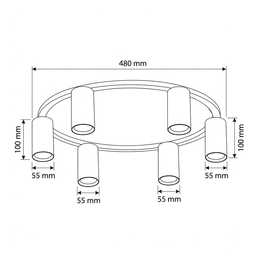 Brilagi - LED RGBW zatemnljivo stropno svetilo SELE 6xGU10/6,5W/230V 2700-6500K črna + daljinski upravljalnik