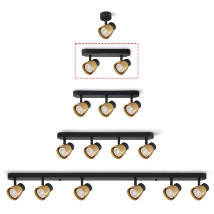 Brilagi - zatemnjiva LED RGBW usmerjena svetilka NUGGET 2xGU10/6W/230V 2700-6500K Wi-Fi črna/zlata