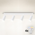 Brilagi - LED RGBW točkovno svetilo SELE DIAMANT 4xGU10/4,8W/230V 3000K, belo, z možnostjo zatemnitve + daljinski upravljalnik
