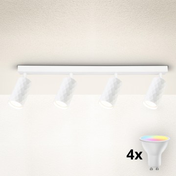 Brilagi - LED RGBW točkovno svetilo SELE DIAMANT 4xGU10/4,8W/230V 3000K, belo, z možnostjo zatemnitve + daljinski upravljalnik