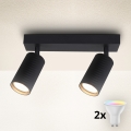 Brilagi - LED RGBW točkovno svetilo z zatemnjevanjem SELE MODERN 2xGU10/4,8W/230V 3000K črna + daljinski upravljalnik
