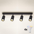 Brilagi - LED RGBW vgradno spot svetilo SELE 4xGU10/4,8W/230V 3000K v črni, z možnostjo zatemnitve + daljinski upravljalnik