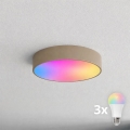 BRILAGI - LED RGBW z možnostjo zatemnitve kopalniška stropna svetilka CLARE 3xE27/12W/230V 2700-6500K premer 40 cm IP54 bež