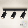 Brilagi - LED RGBW z možnostjo zatemnitve točkovno svetilo SELE MODERN 3xGU10/4,8W/230V 3000K črna + daljinski upravljalnik