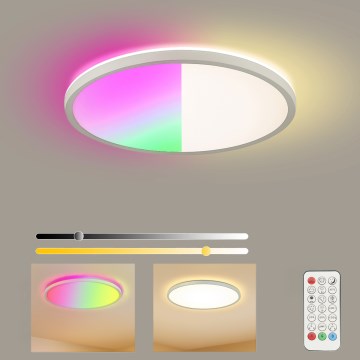 Brilagi - LED RGBW z možnostjo zatemnitve ULTRA SLIM stropna svetilka LED/18W/230V 2700–6500K Ø 30 cm bela + daljinski upravljalnik