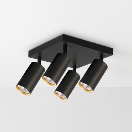 Brilagi - LED RGBW zatemnljivo točkovno svetilo SELE SQUARE 4xGU10/6,5W/230V 2700-6500K črno/zlato