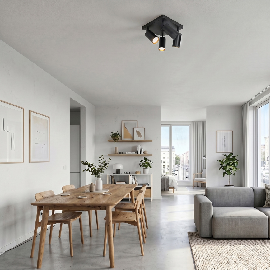Brilagi - LED RGBW zatemnljivo točkovno svetilo SELE SQUARE 4xGU10/6,5W/230V 2700-6500K črno/zlato