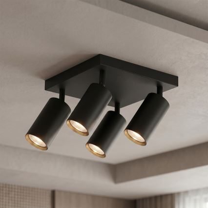 Brilagi - LED RGBW zatemnljivo točkovno svetilo SELE SQUARE 4xGU10/6,5W/230V 2700-6500K črno/zlato