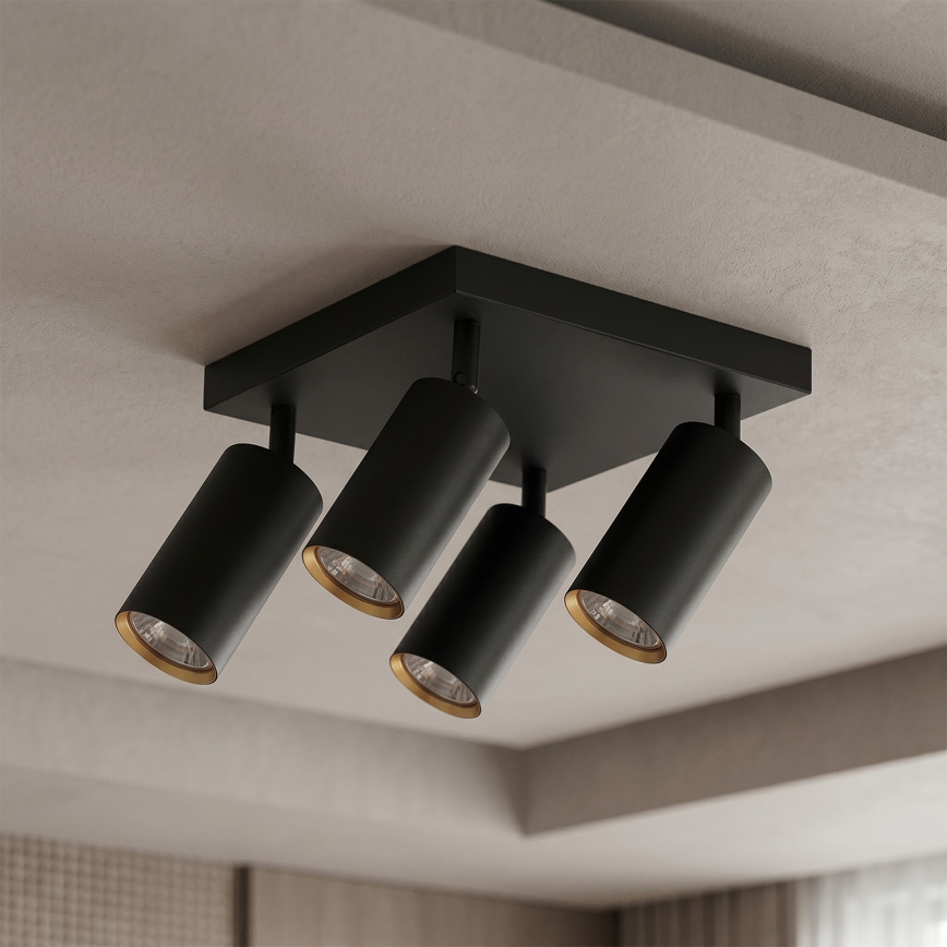 Brilagi - LED RGBW zatemnljivo točkovno svetilo SELE SQUARE 4xGU10/6,5W/230V 2700-6500K črno/zlato
