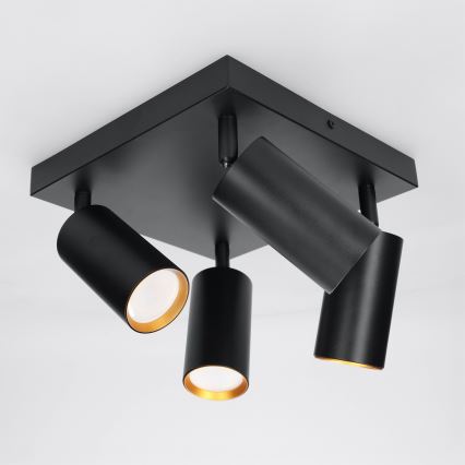 Brilagi - LED RGBW zatemnljivo točkovno svetilo SELE SQUARE 4xGU10/6,5W/230V 2700-6500K črno/zlato