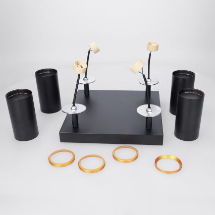 Brilagi - LED RGBW zatemnljivo točkovno svetilo SELE SQUARE 4xGU10/6,5W/230V 2700-6500K črno/zlato