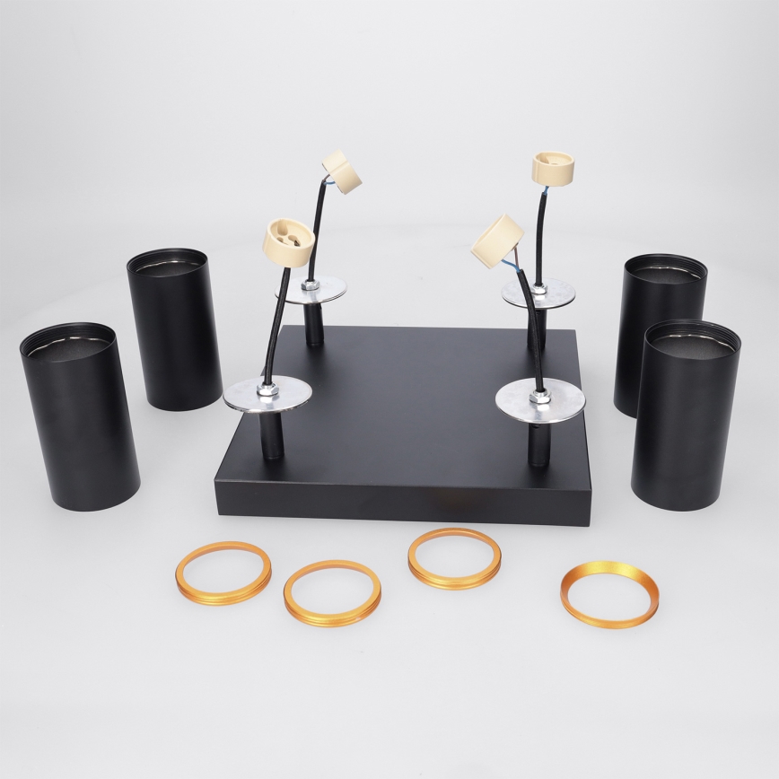 Brilagi - LED RGBW zatemnljivo točkovno svetilo SELE SQUARE 4xGU10/6,5W/230V 2700-6500K črno/zlato
