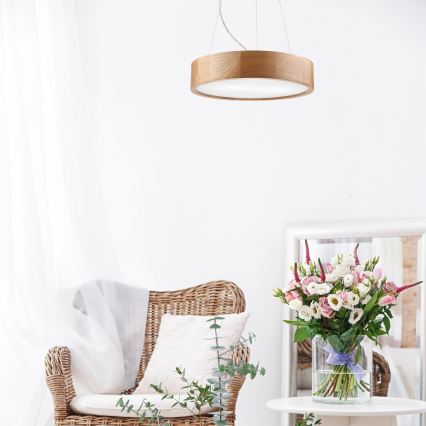 Brilagi - LED RGBW zatemljiv viseči lestenec CARVALHO 2xE27/15W/230V 2700-6500K Wi-Fi hrast premer 37 cm