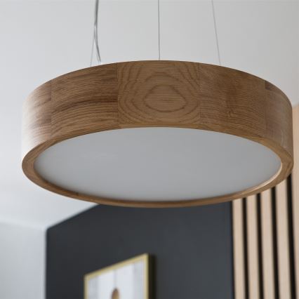 Brilagi - LED RGBW zatemljiv viseči lestenec CARVALHO 2xE27/9W/230V 2700-6500K Wi-Fi hrast premer 37 cm