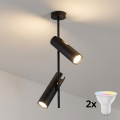 Brilagi - LED RGBW zatemljiv lestenec na drogu BRANCH 2xGU10/6,5W/230V 2700-6500K črna