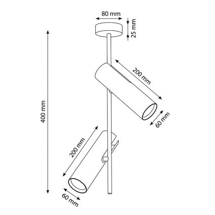 Brilagi - LED RGBW zatemljiv lestenec na drogu BRANCH 2xGU10/6,5W/230V 2700-6500K črna