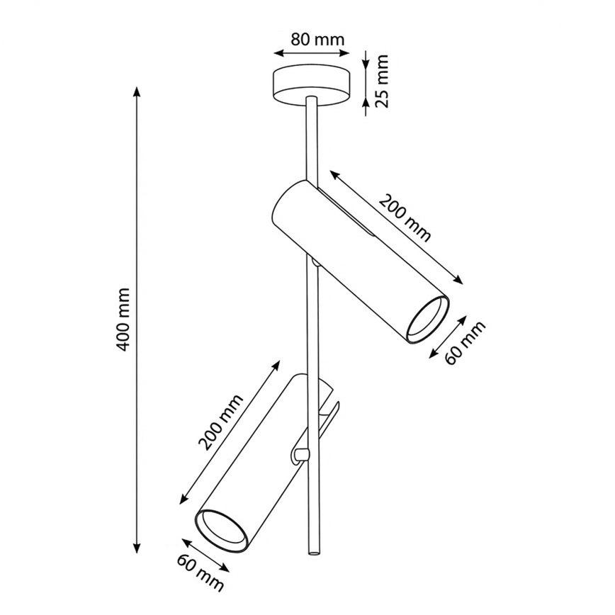 Brilagi - LED RGBW zatemljiv lestenec na drogu BRANCH 2xGU10/6,5W/230V 2700-6500K črna