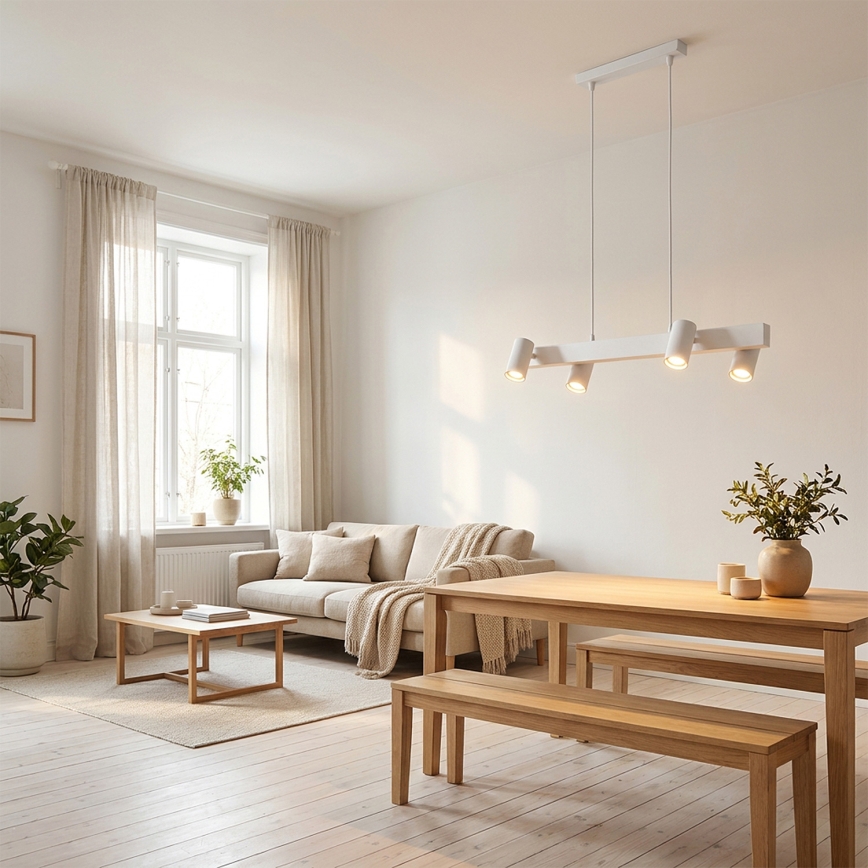 Brilagi - LED RGBW z možnostjo zatemnitve lestenec na jeklenem kablu SELE 4xGU10/6,5W/230V 2700-6500K bela
