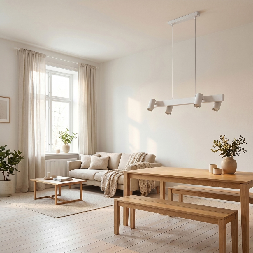 Brilagi - LED RGBW z možnostjo zatemnitve lestenec na jeklenem kablu SELE 4xGU10/6,5W/230V 2700-6500K bela