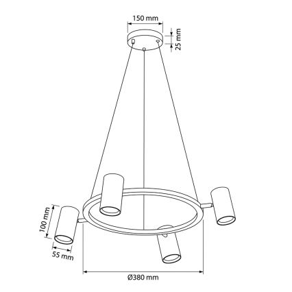 Brilagi - LED RGBW zatemljiv viseči lestenec na jekleni vrvici SELE 4xGU10/6,5W/230V 2700-6500K bel