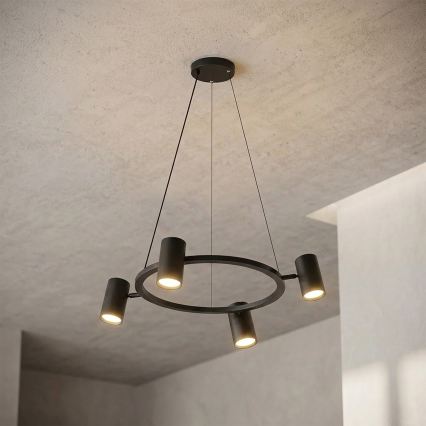 Brilagi - LED RGBW lestenec na kablu SELE z zatemnitvijo 4xGU10/6,5W/230V 2700-6500K črna