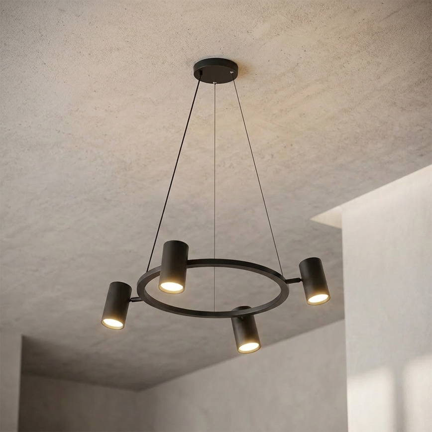 Brilagi - LED RGBW lestenec na kablu SELE z zatemnitvijo 4xGU10/6,5W/230V 2700-6500K črna