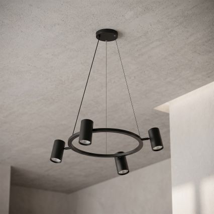 Brilagi - LED RGBW lestenec na kablu SELE z zatemnitvijo 4xGU10/6,5W/230V 2700-6500K črna