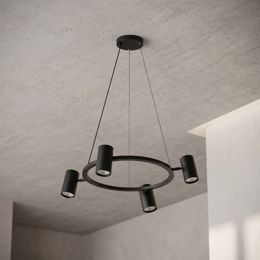 Brilagi - LED RGBW lestenec na kablu SELE z zatemnitvijo 4xGU10/6,5W/230V 2700-6500K črna