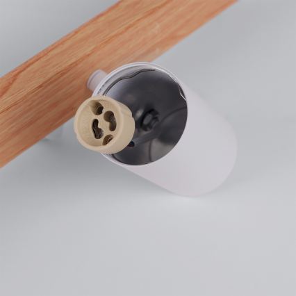 Brilagi - LED RGBW zatemljiv obesni lestenec na kablu SELE 6xGU10/6,5W/230V 2700-6500K bela/hrastov dekor + daljinski upravljalnik